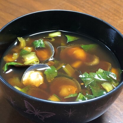 しじみと小松菜の味噌汁